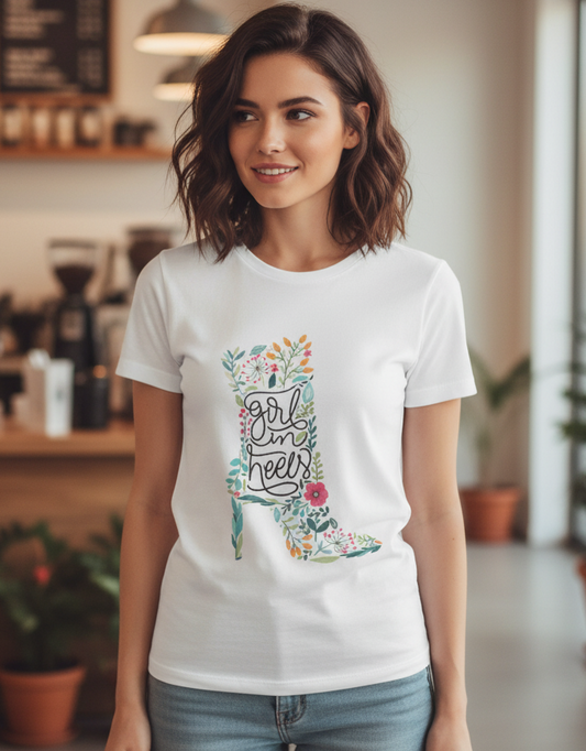 High Heels Half T-Shirt For Women